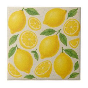 Fresh Lemon Tile – Seamless Watercolor