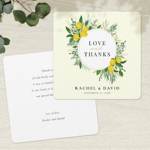 Fresh Lemon Wedding Love and Thanks Card