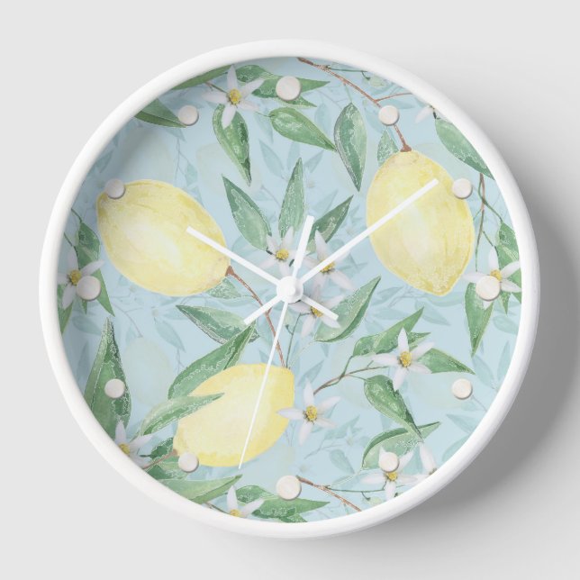 Fresh lemon yellow citrus clock (Front)