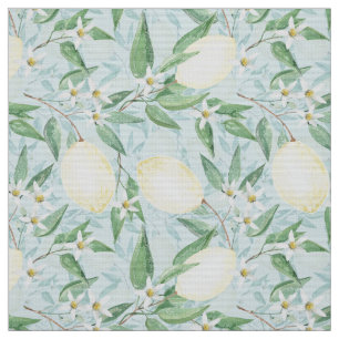 Fresh lemon yellow citrus fabric