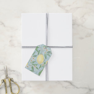 Fresh lemon yellow citrus fruit gift tags