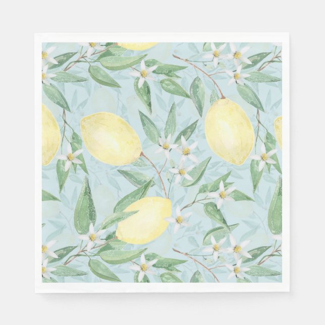 Fresh lemon yellow citrus napkin (Front)
