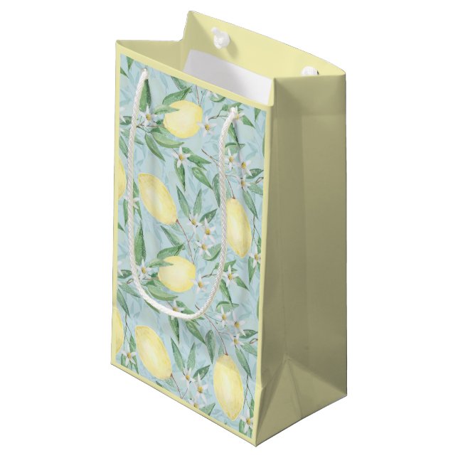 Fresh lemon yellow citrus small gift bag (Front Angled)