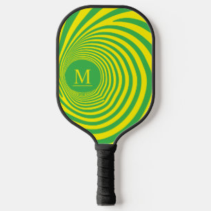 Fresh Lemonade Optical Illusion Vortex Monogram Pickleball Paddle