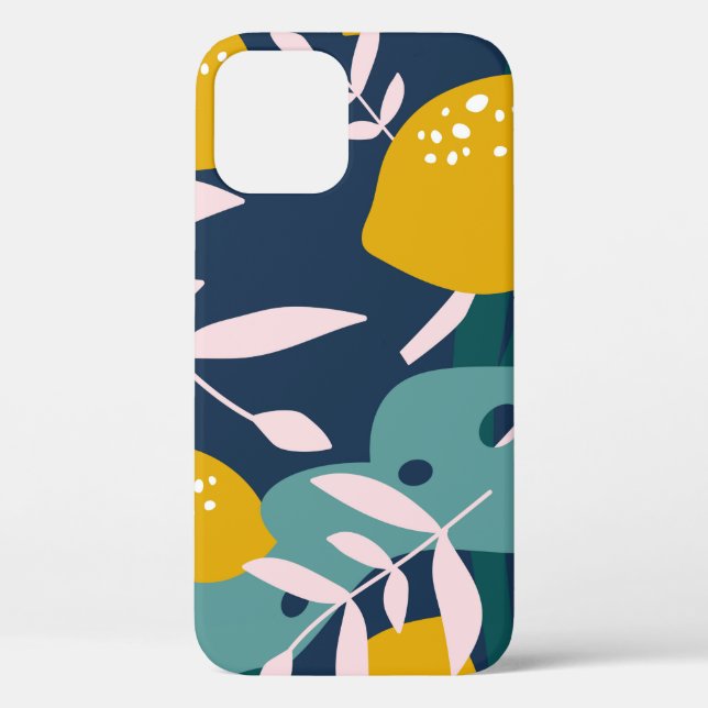 Fresh lemons, leaves background. Hand drawn overla Case-Mate iPhone Case (Back)