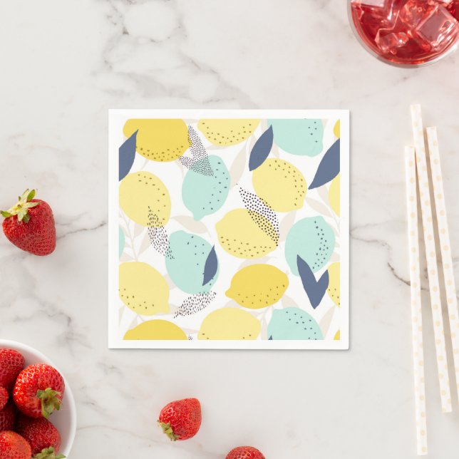 Fresh Lemons Pattern Napkin (Insitu)
