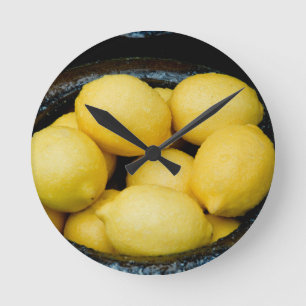 Fresh Lemons Round Clock