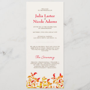 Fresh Lemony Love Citrus Foliage Wedding Program