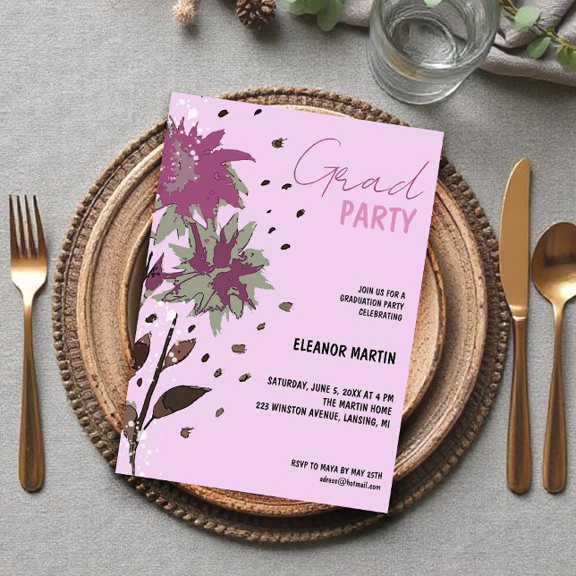 Fresh Lilac Purple Wildflowers Invitation (Creator Uploaded)