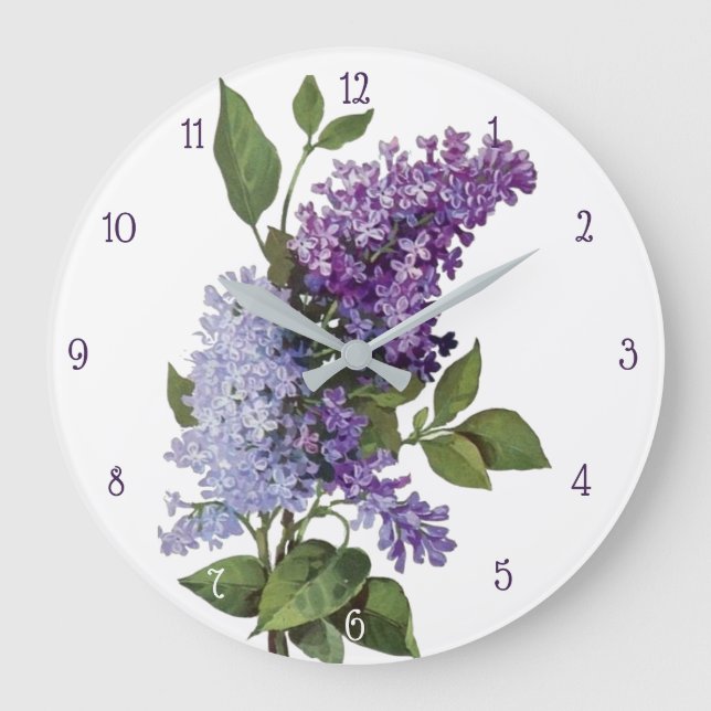 Fresh Lilacs Large Clock (Front)