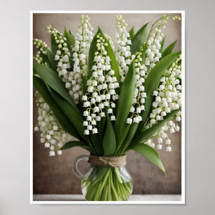 Fresh Lily of the Valley Flower Poster Wall Decor