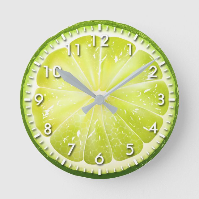 Fresh Lime Slice S01 Round Clock (Front)