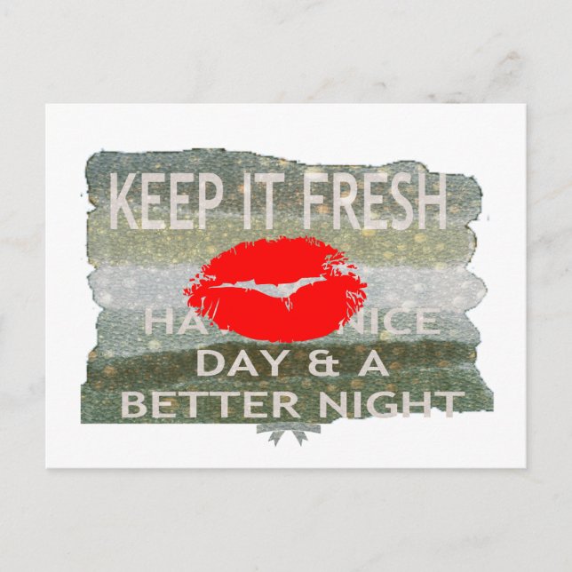 Fresh Lips, Uplifting Vibes: 'Keep It Fresh & Nice Announcement Postcard (Front)