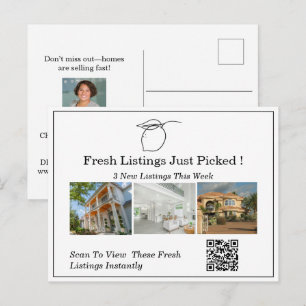 Fresh Listings Just Picked Summer Real Estate Postcard
