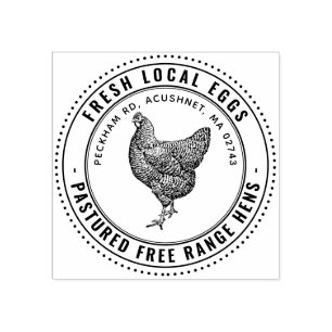 Fresh Local Eggs Vintage Hen Egg Carton Stamp