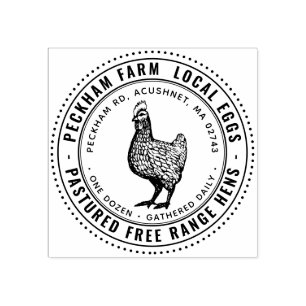Fresh Local Eggs Vintage Hen Egg Carton Stamp
