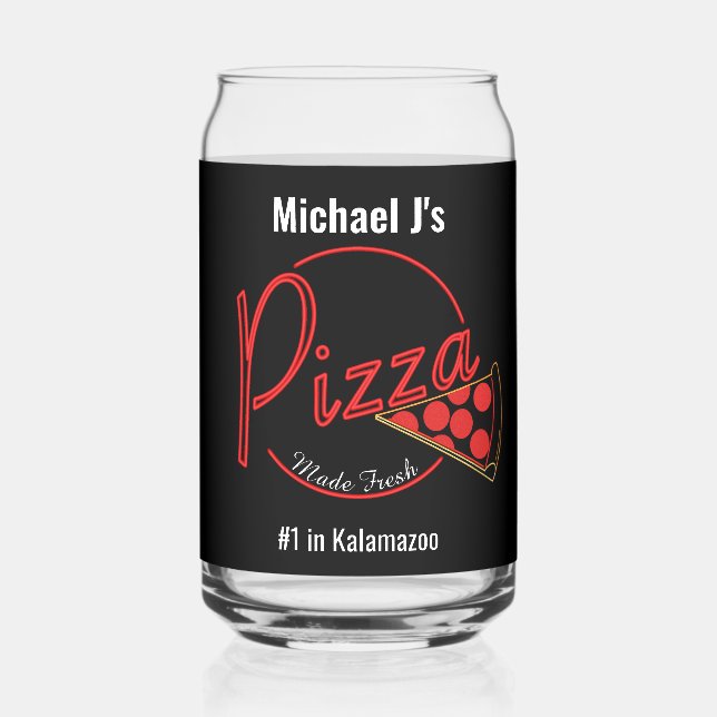 Fresh Made Pizza Pizzeria Can Beer Glass (Front)
