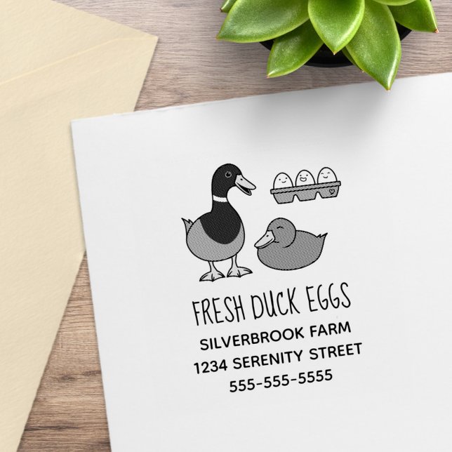 Fresh Mallard Duck Eggs Farm Address Rubber Stamp (Creator Uploaded)