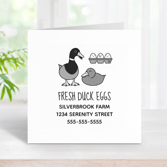 Fresh Mallard Duck Eggs Farm Address Rubber Stamp (Creator Uploaded)