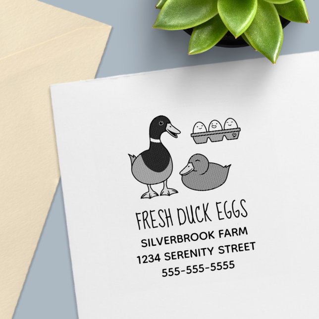 Fresh Mallard Duck Eggs Farm Address Self-inking Stamp (Creator Uploaded)