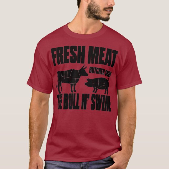Fresh Meat Butcher Shop LGBT Gay Bear Pride T-Shirt (Front)