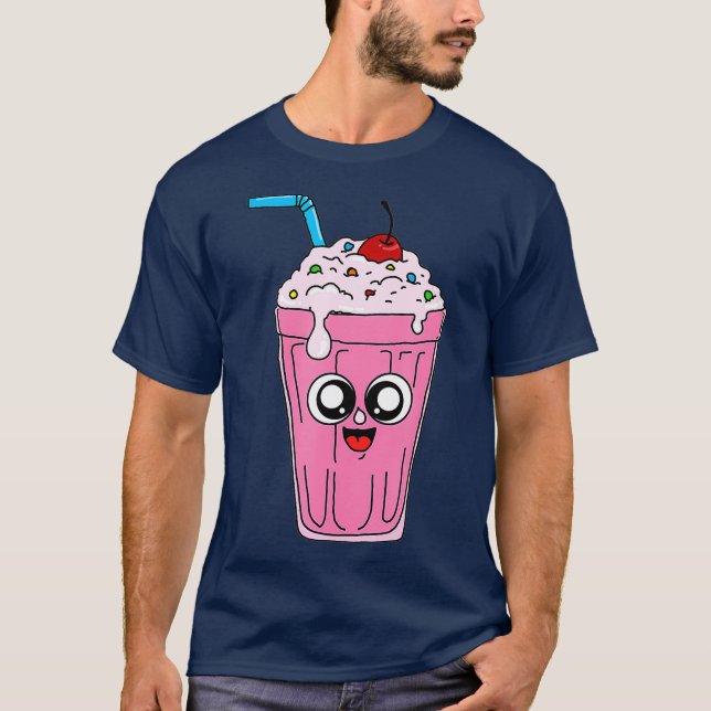 Fresh Milkshake with Face  Gift for Milkshakes T-Shirt (Front)