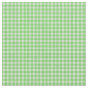 Fresh Minty Green Gingham Checkered Plaid Fabric