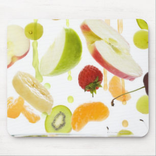 Fresh mixed fruit with apple & orange juice mouse pad