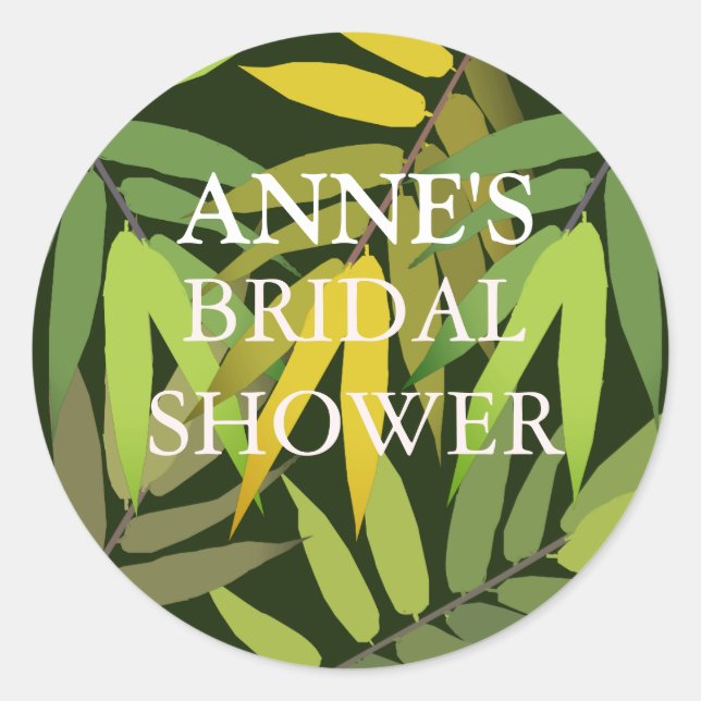 Fresh & Modern  Bridal Shower Sticker (Front)