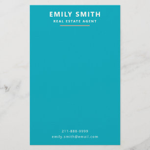Fresh & Modern Real Estate Agent Realtor  Stationery