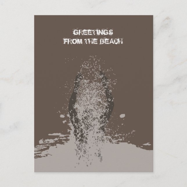 Fresh Monochrome Grunge Man Water Sprinkle Postcard (Front)