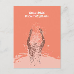 Fresh Monochrome Grunge Man Water Sprinkle Qr Code Postcard