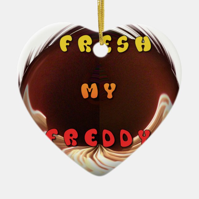 Fresh My Freddy Art Print Ceramic Tree Decoration (Front)