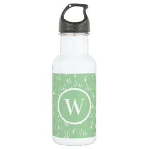 Fresh Nature Green Grass Pattern & Monogram 532 Ml Water Bottle