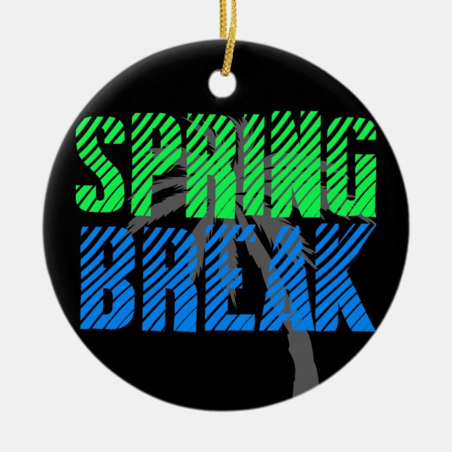 Fresh Neon Spring Break Ceramic Tree Decoration (Front)