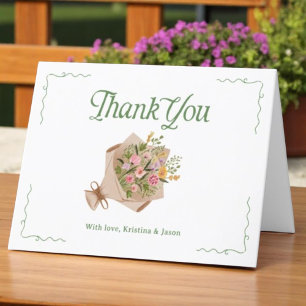 Fresh Off Farmers Market Bridal Shower Folded Thank You Card