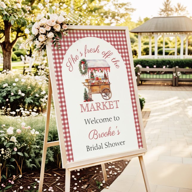 Fresh off market Christmas Bridal Shower welcome Poster (Creator Uploaded)