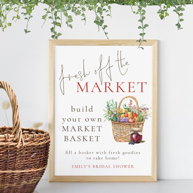 Fresh off Market Fill Your Basket Bridal Shower Poster (Creator Uploaded)