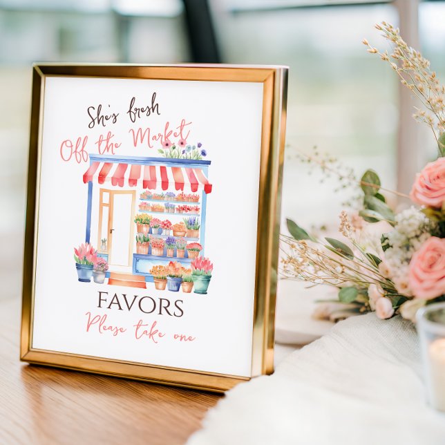 Fresh Off Market Floral Bridal Shower Favour Poster (Creator Uploaded)