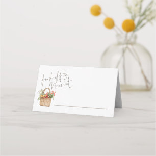 Fresh off Market Modern Script Bridal Shower Place Card