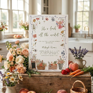 Fresh Off Market Whimsical Floral Bridal Shower Invitation