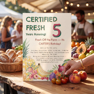 Fresh Off the Farm 5th Birthday Farmer's Market  Invitation