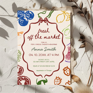 Fresh Off The Market Aesthetic Farm Bridal Shower Invitation