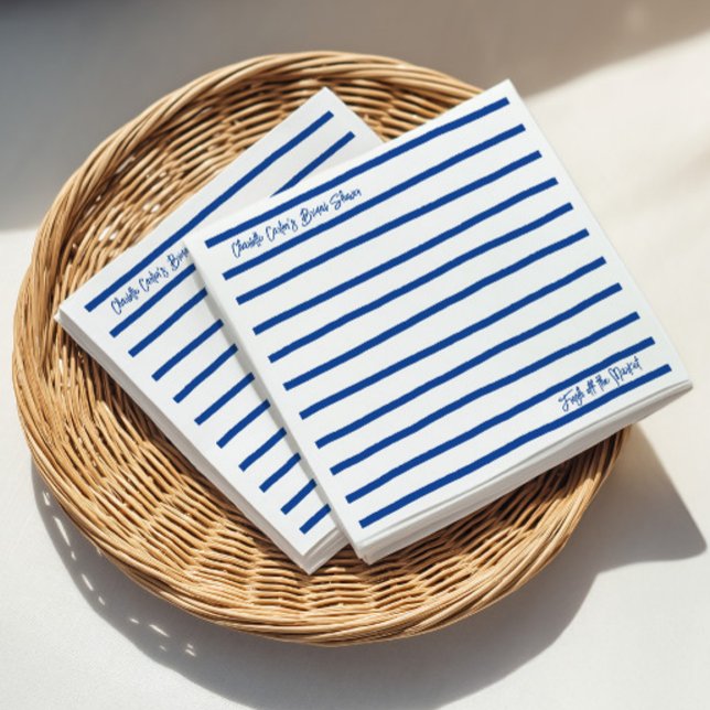 Fresh Off The Market Blue Stripes Bridal Shower Napkin (Fresh Off The Market Blue Stripes Bridal Shower Napkins)