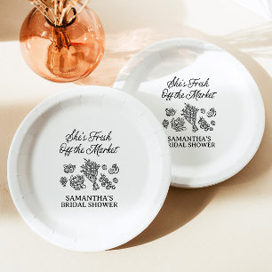 Fresh Off The Market Bridal Shower, Farmers Market Paper Plate