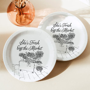 Fresh Off The Market Bridal Shower, Farmers Market Paper Plate