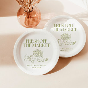 Fresh Off the Market Bridal Shower, Farmers Market Paper Plate