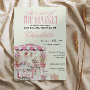 Fresh Off the Market Bridal Shower Floral Chic Invitation