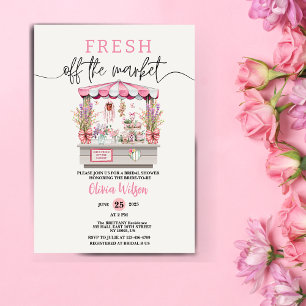 Fresh Off the Market Bridal Shower Floral Chic Invitation