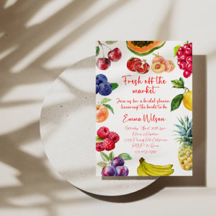 Fresh Off The Market Bridal Shower   Fruit-Theme Invitation